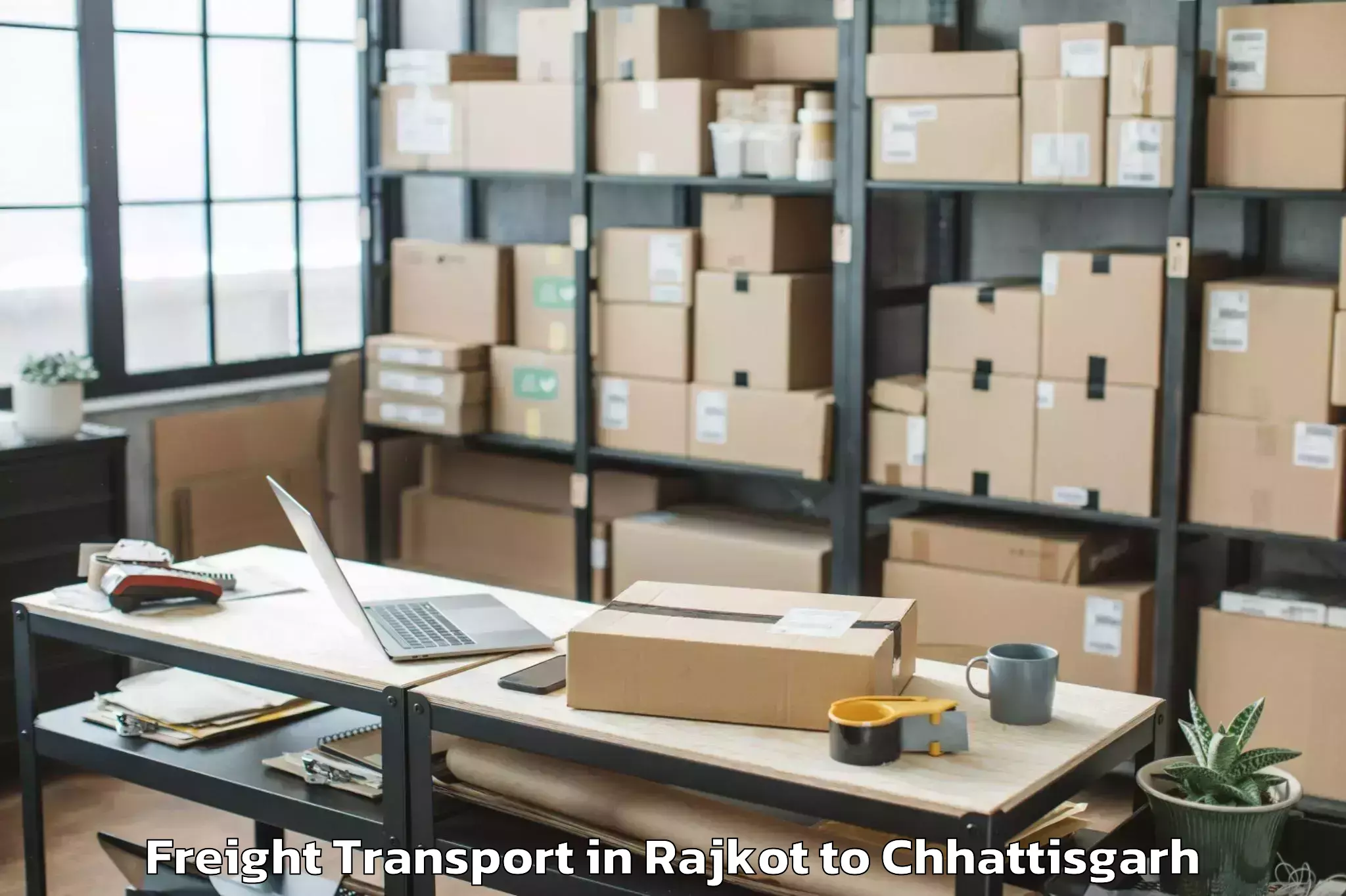 Top Rajkot to Bastar Freight Transport Available